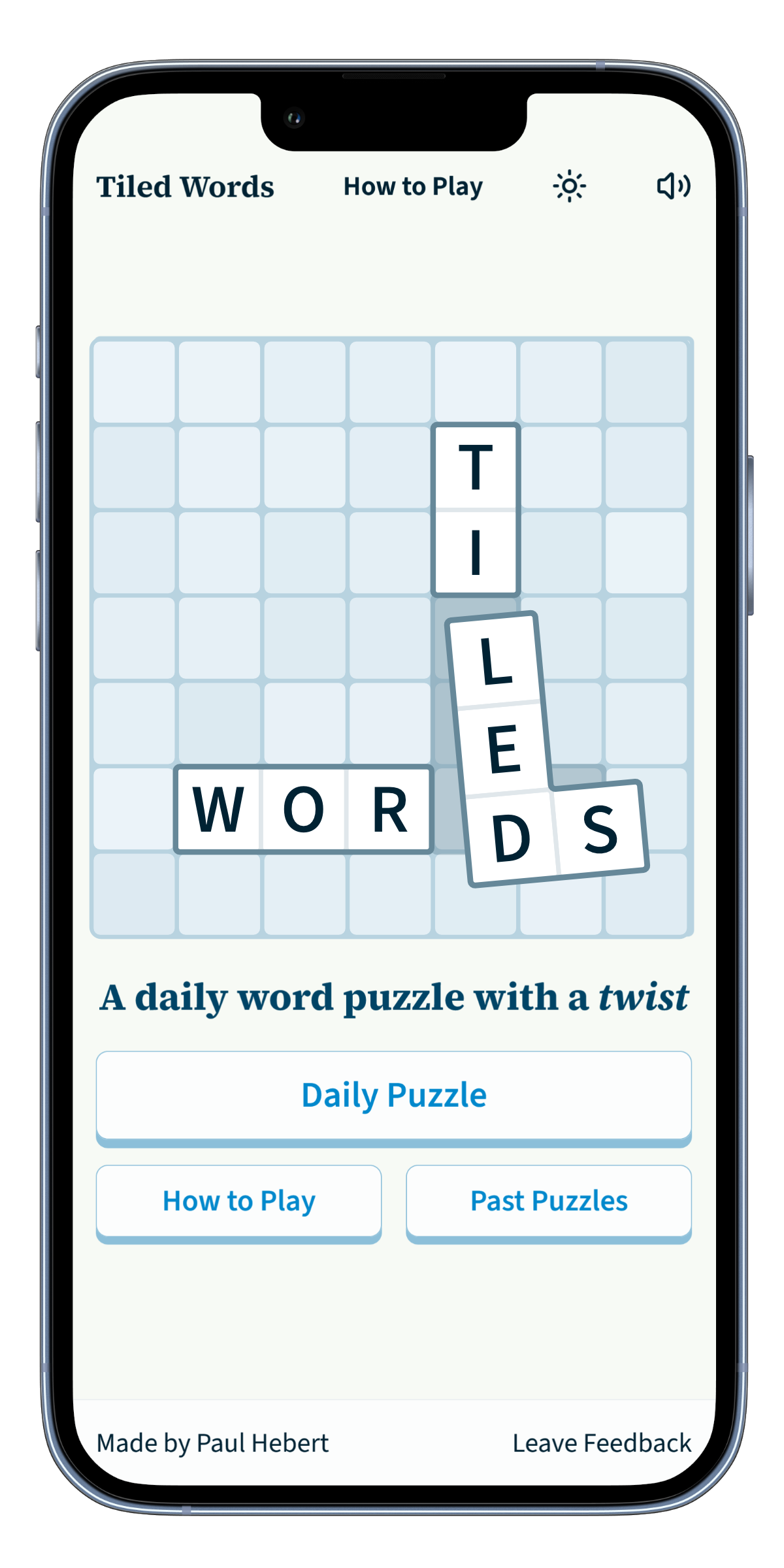A screenshot of the home page on a phone